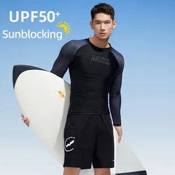 AquaPlay Men‘s Rash Guard Surfing Diving Suits Swimwear Long Sleeve Suit Swimming Surf Clothing Beach Outdoor Sport Fitness