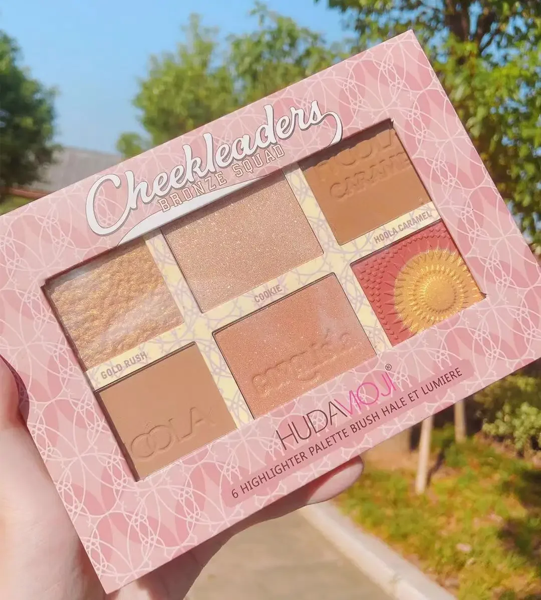 Hudamoji Pink Blush Face Make Up Kit 6color Blush Contour Highlight in 1 Make Up Palette Kawaii Makeup Set Make-up