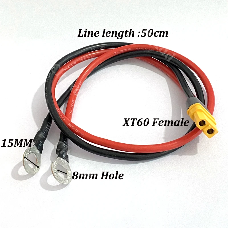 XT60 Stecker und Buchse - 8mm O-Ring-Anschluss 50cm AWG12 Weiches Silikonkabel für RC FPV UAV Lithium-Batterie ESC Ladetest – Detail 9