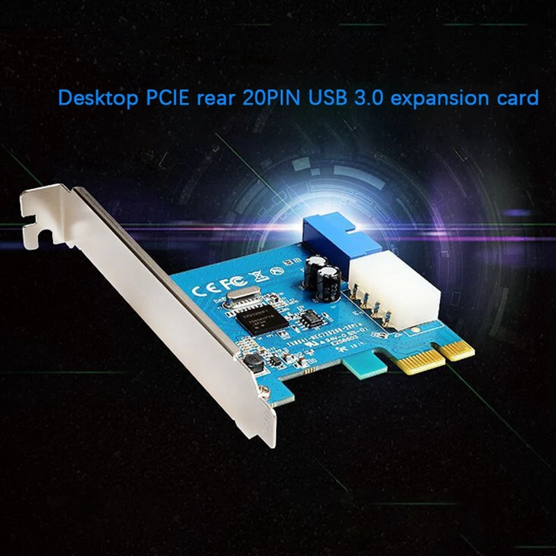 USB3.0 Expansion Card Front Large 4PIN+Small 20Pin Optical Drive/Floppy Drive Interface PICE To USB3.0 Adapter Card