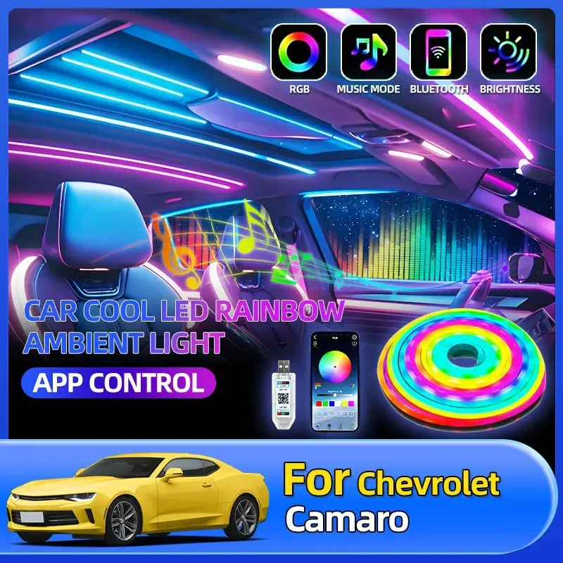 

Wireless Remote Music APP Control Car Neon Lamp Strip For Chevrolet Camaro Cruze Malibu Sonic Equinox Tahoe Colorado Traverse