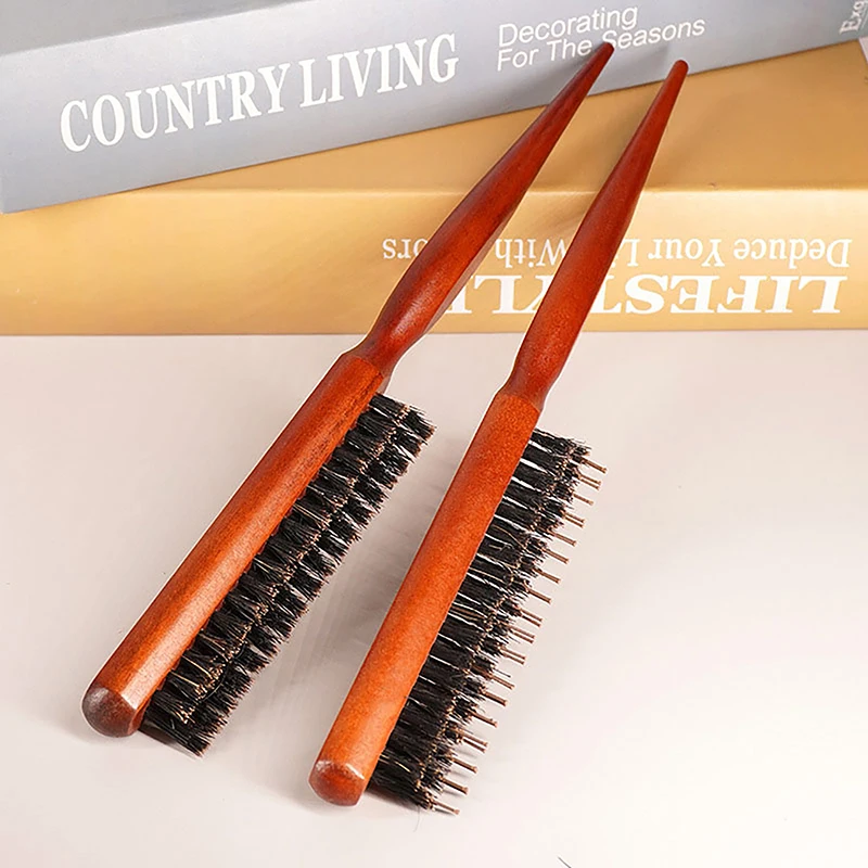 Professional Salon Teasing Back Hair Brushes Boar Bristle Wood Slim Line Comb Hairbrush Extension Hairdressing Styling Tools DIY