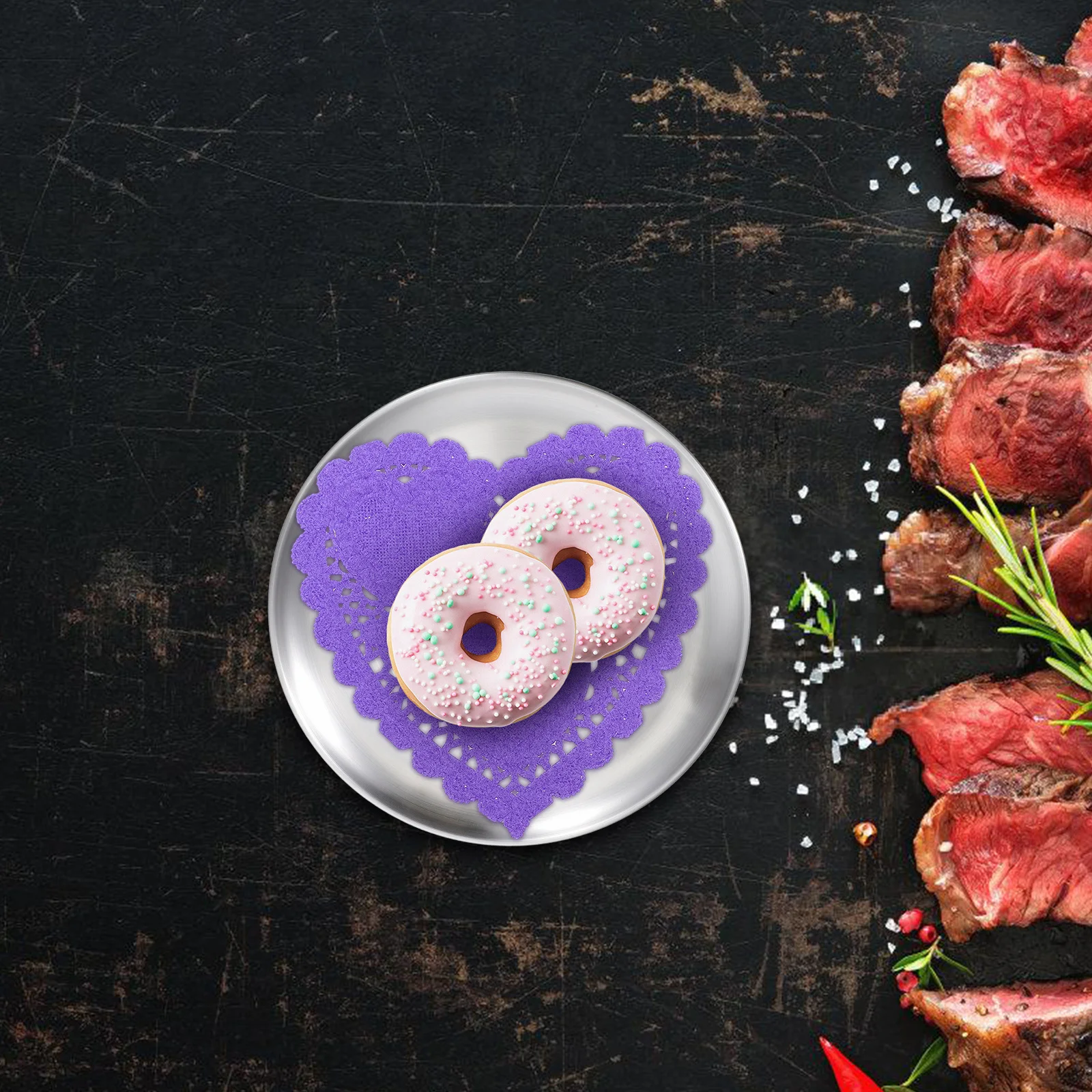 

100pcs Cake Base Paper Pad Heart Shaped Oil Absorbing Doilies For Baking Pastry Fried Food Air Fryer Non-Stick Disposable