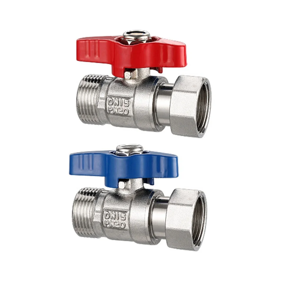 For Home Heating Systems Color Red And Blue Handles High-Flow Boiler Ball Valve Installation Straight Through Easy Installation
