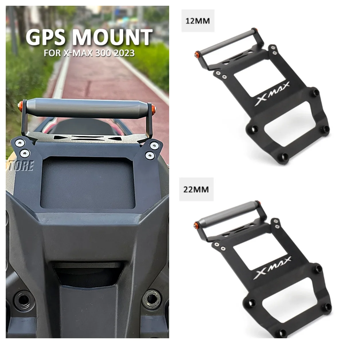 For YAMAHA X-MAX 300 2023 Motorcycle 12/22mm Navigation Bracket Phone Holder GPS Handlebar Mount Stand Motorcycle Accessories