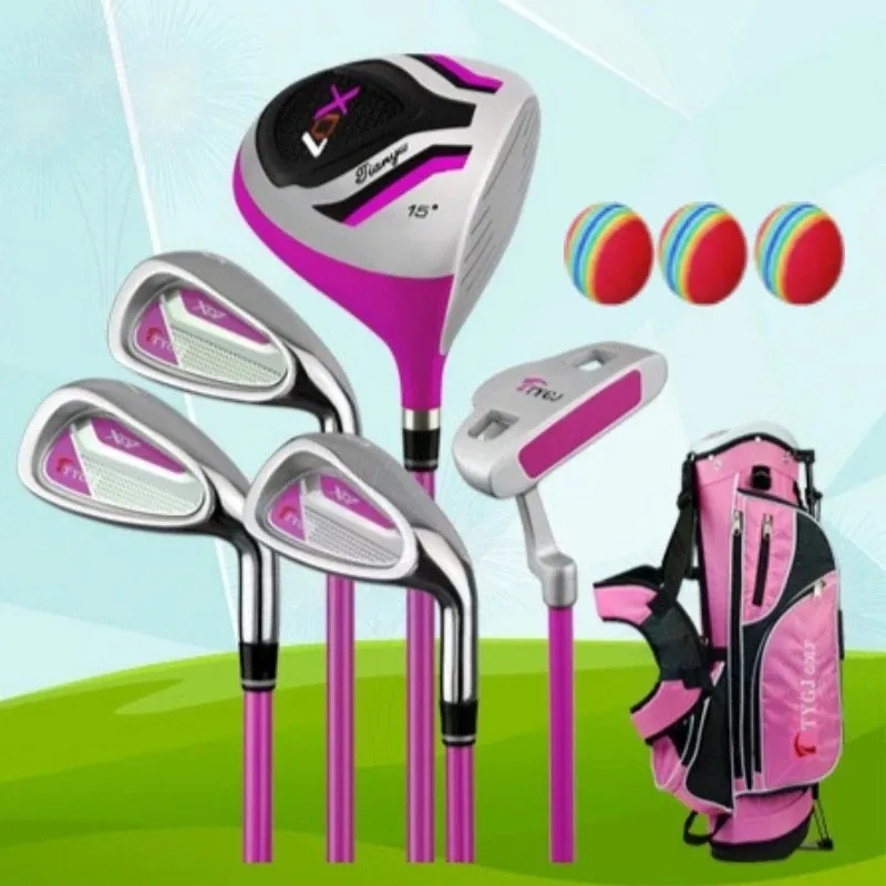 TYGJ Kids Golf Club Set 5‑Pieces Complete Golf Clubs with Bag Golf Balls for Boys Girls Beginner Age 3‑12 Years Old