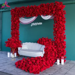 1.5x0.5m Artificial Red Rose Flower Arrangement Sofa Flower Wedding Backdrop Decoration Arch Floral Row Event Party Decor Props