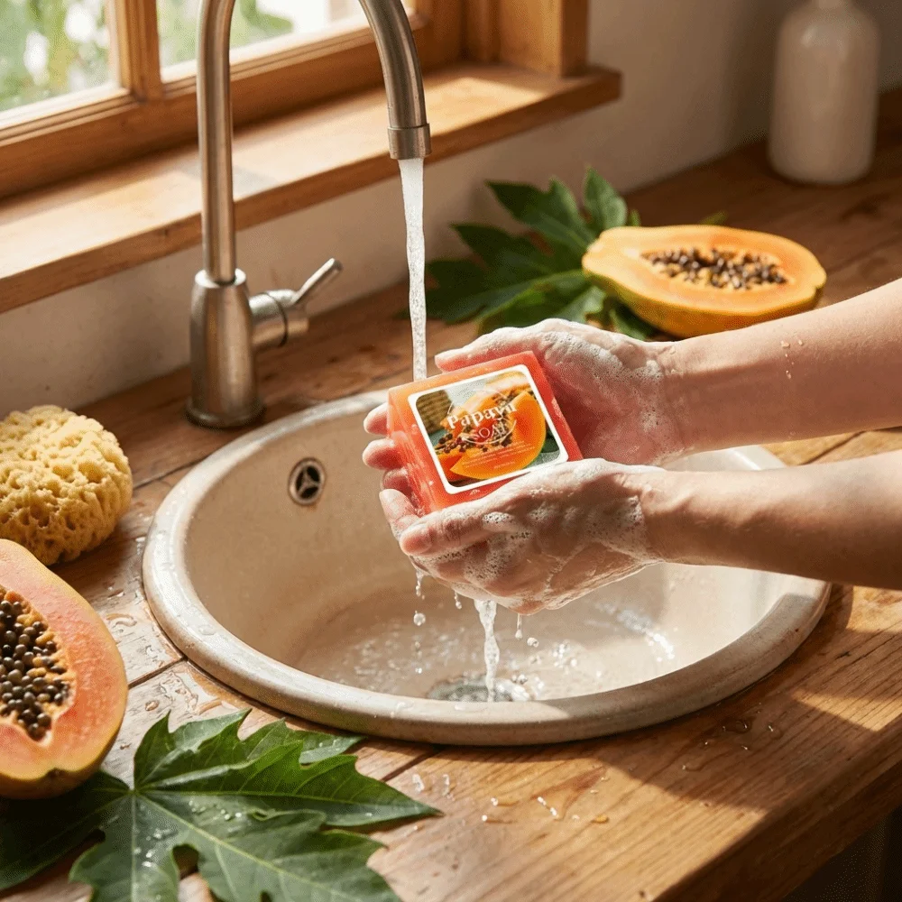 

Vitamin C Papaya Extract Soap Deep Cleansing Nourishing Nourishing Handmade Soap Gently Moisturizing Essential Oil Soap
