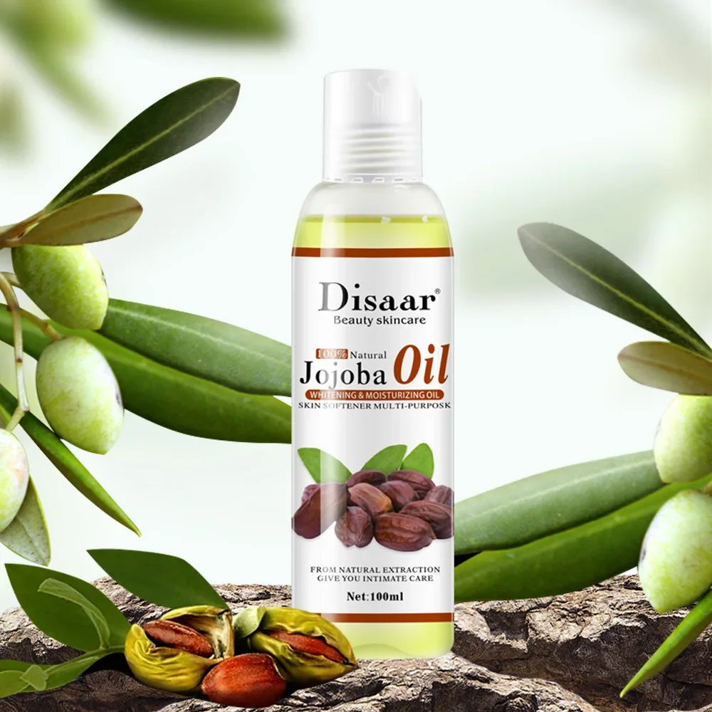 Disaar 100% Natural Organic Jojoba Oil Massage Skin Care Relieve Stress Relaxing Moisturizing brighten Tone Essential Oil 100ml