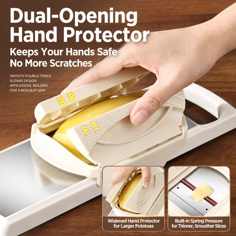 Kitchen Vegetable Shredder Slicer Manual Potato Carrot Cutter Stainless Steel Blade Vegetable Grater Easy Clean Cutting Tool