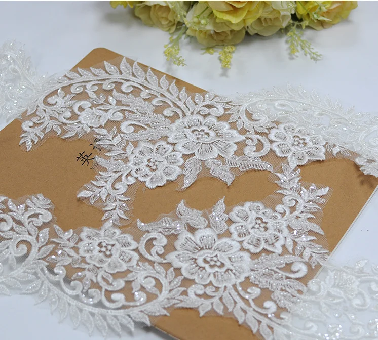 أغسطس منتج جديد سين سلسلة مسمار حبة الترتر التطريز العروس غطاء الرأس الملحقات مع العرض 18 سنتيمتر #1