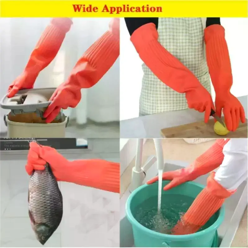 Guantes largos de goma reutili - Dish Glove Rubber reseña y precio