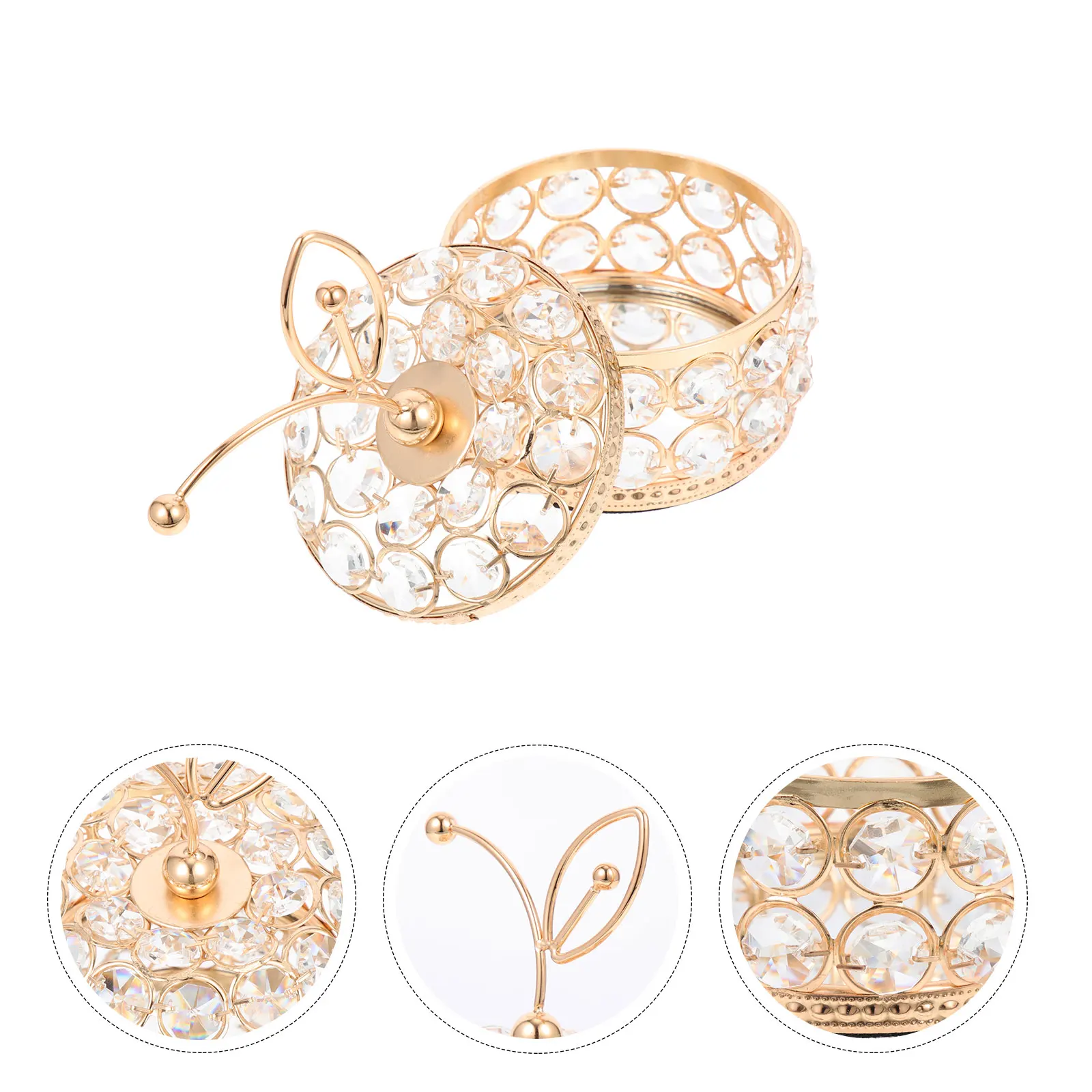 

Accessories Mirror Crystal Jewelry Box Miss Organizer Tray Iron Necklace Holder