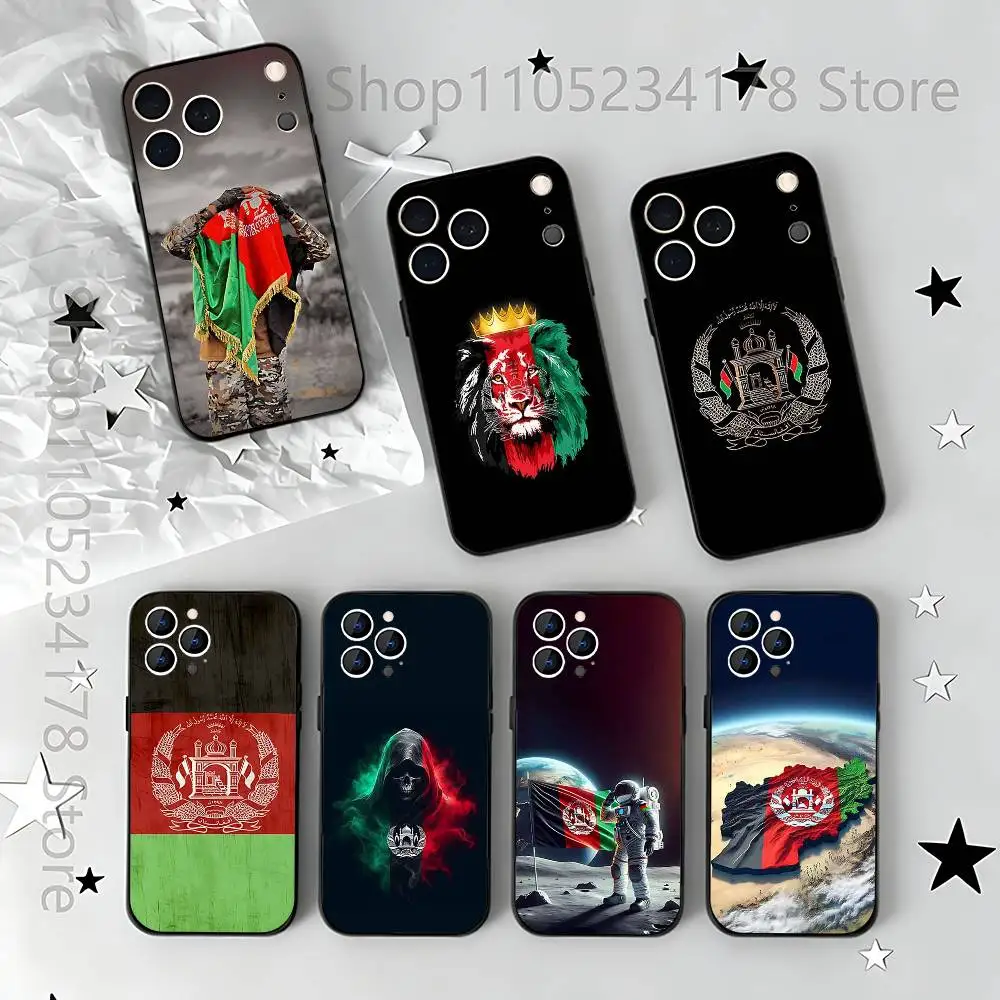 

Phone Case For iPhone 17,16,15,14,13,12,11,Pro,Max,Plus,E,Air,Mini Protective A-Afghanistan Flag ART Black Cover