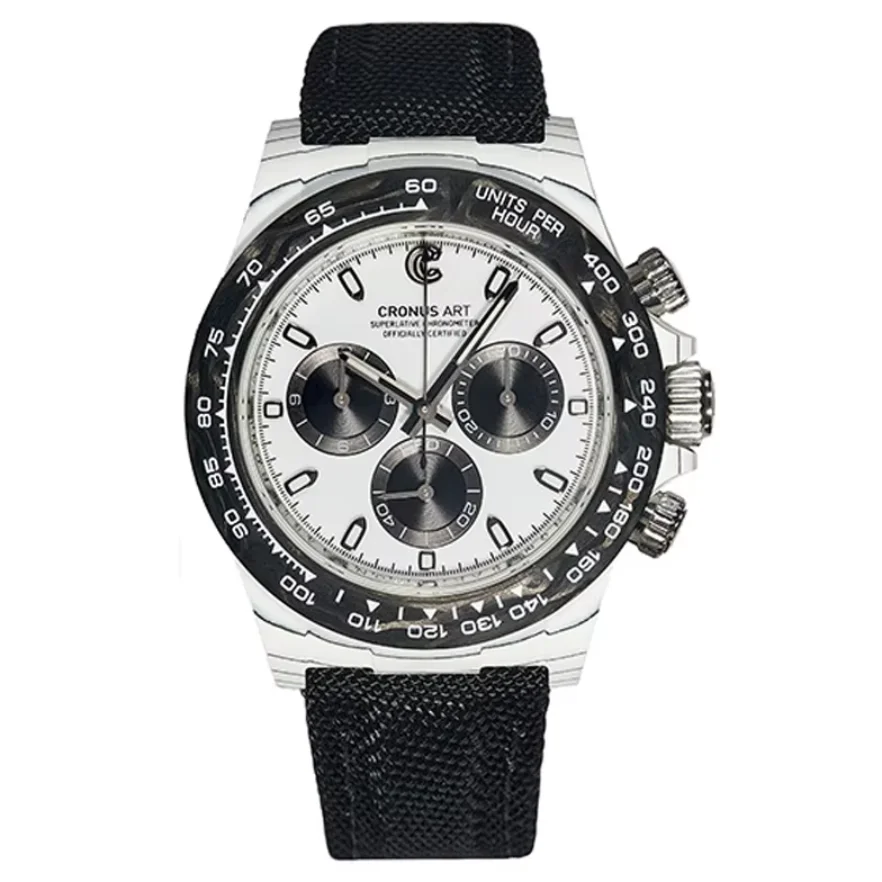 

CRONUSART Men Chronograph Watch 40mm Automatic Mechanical Wristwatch Carbon Fiber Case 50m Waterproof Luminous Sapphire Mirror