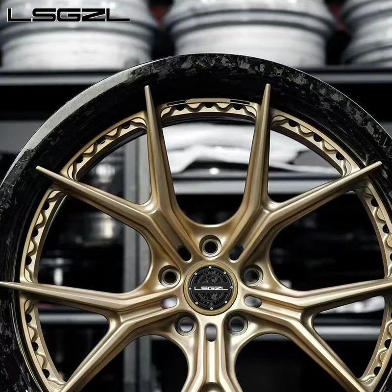 LSGZL forged alloy 5x130 5x114.3 carbon fiber rims 17 -26 inch wheel concave deep dish sport car wheel for Porsche urus