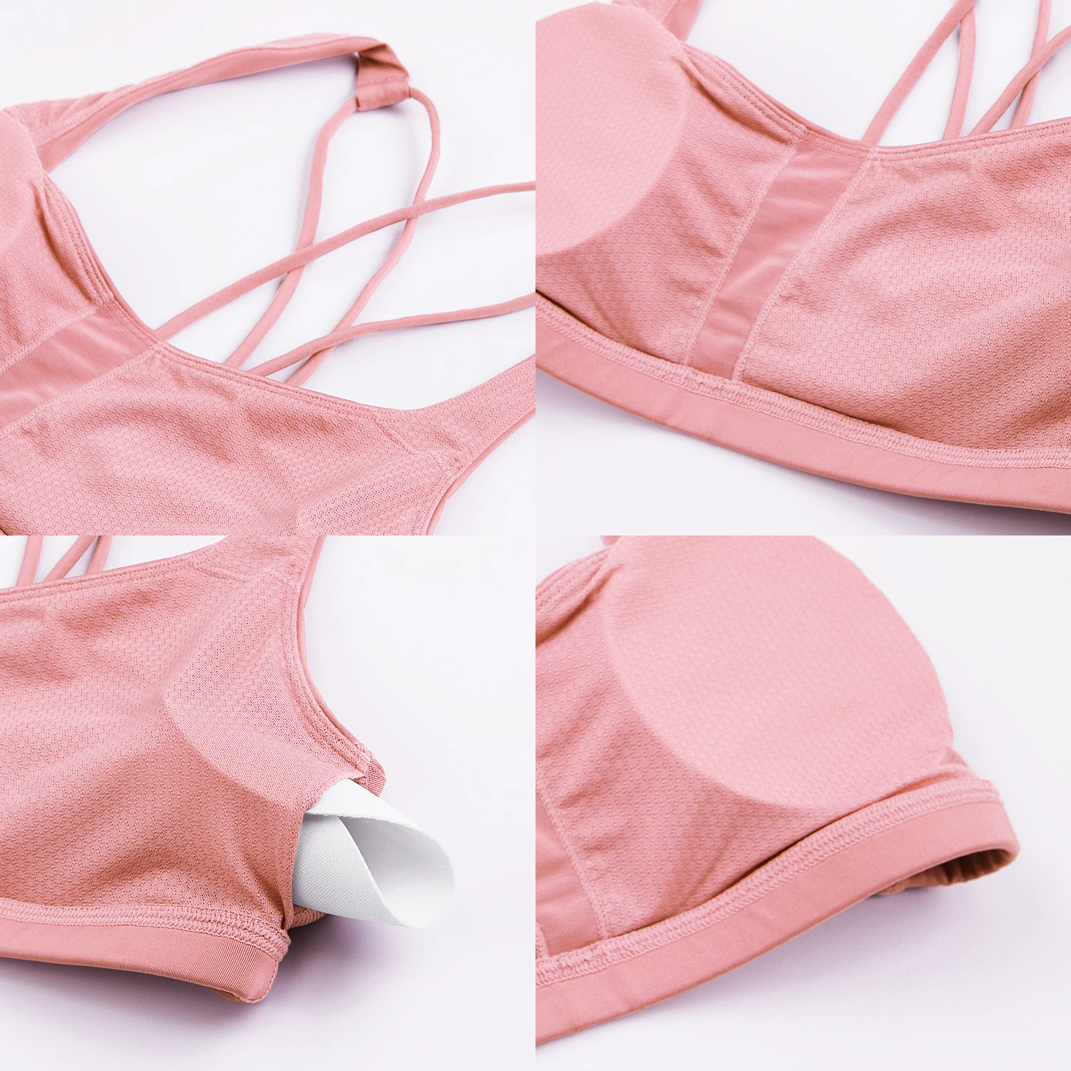 CRZ YOGA Women\'s Light Support Cross Back Wirefree Removable Cups Yoga Sport Bra