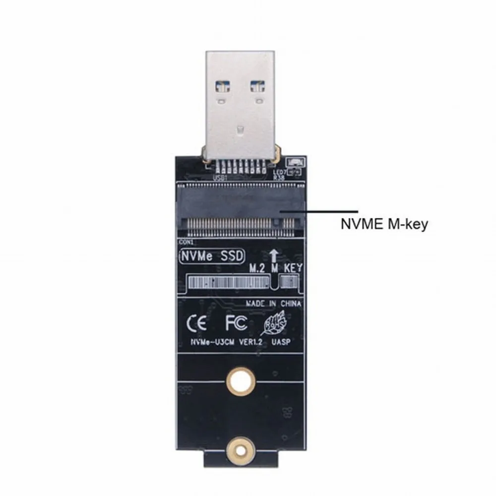 MDR USB 3.1 Gen2 10Gbps Adapter NVME PCI-E M.2 to USB3.1 Type-A Solid State Drive External Enclosure 2230/2242mm