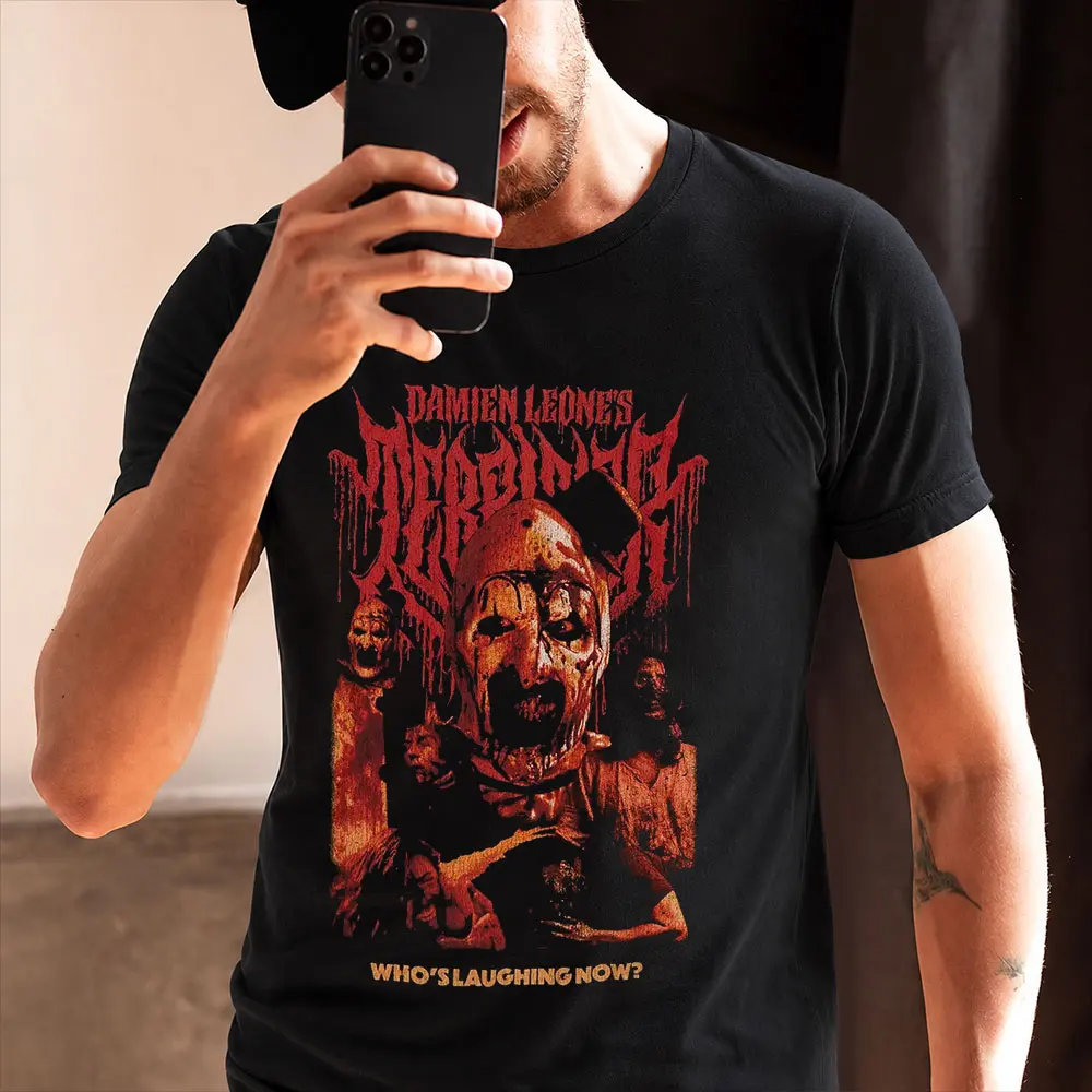 Retro Horror Movie Terrifier Art The Clown Killer Scary Halloween Gift T Shirt 0807 Short Sleeve Graphic clothes All size tops