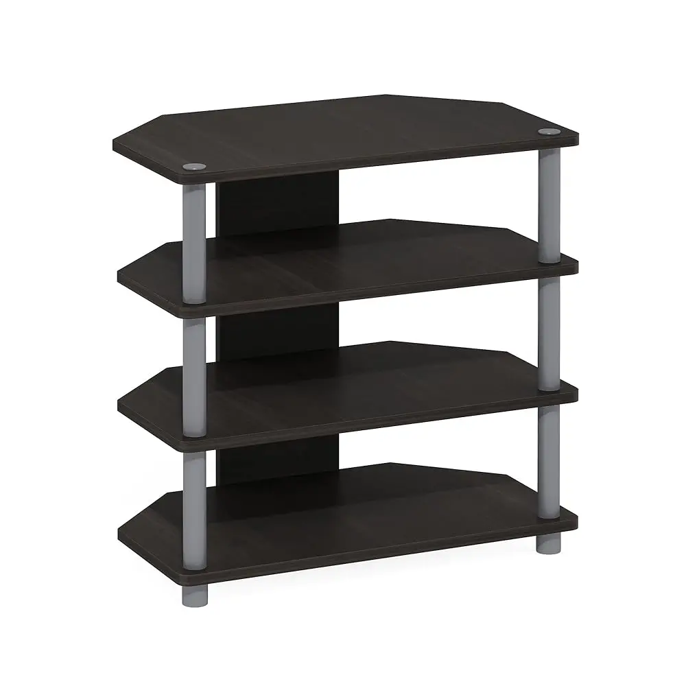 

Turn-N-Tube Easy Assembly 4-Tier Petite Entertainment Center / Tv Stand / Tv Unit / Tv Desk, Espresso/Grey
