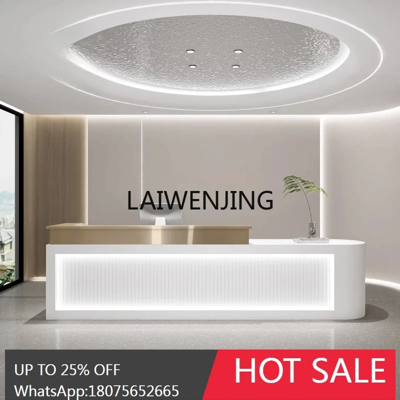 

simple beauty salon checkout page clothing store light luxury stainless steel bar counter