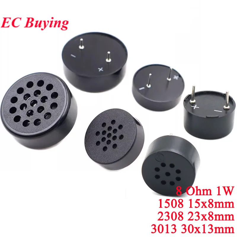 5 uds/1pc Mini altavoz de montaje PCB 1W 8R 3013 2307 2308 1508 3012 8 ohmios 1 vatio 30*13MM 23*7MM altavoz DIP con cubierta