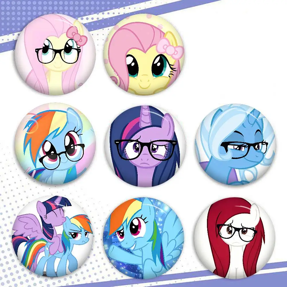 1pc My Cartoon P-Pony L-Little New Brooches Soft Button Pin Funny Silly Gnarpy On A Skateboard Meme Badge Gamer Collection
