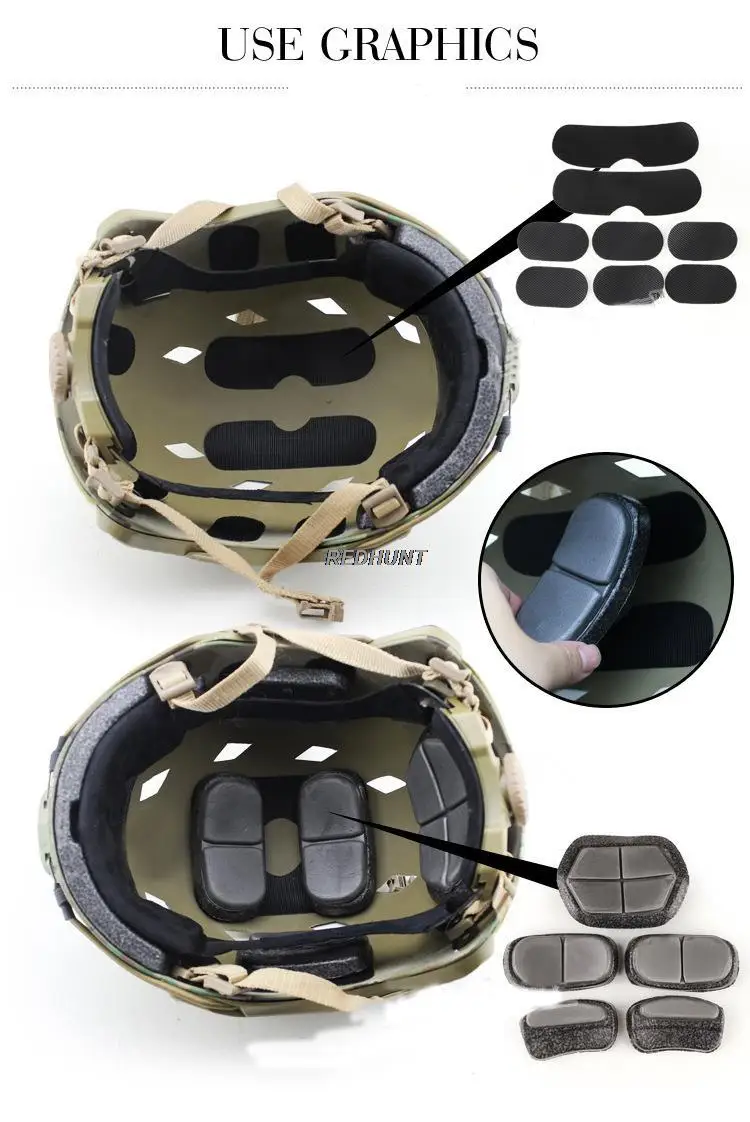 Tactical Helmet Pads 13Pcs Helmet Foam Pad Fast Helmet DIY Protective Cushion EPP Sponge Pad Motorcycle Helmet Accessories