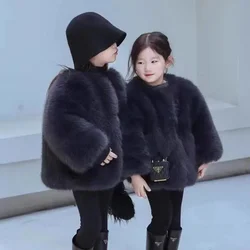 2023 autumn and winter new children's clothing  winter clothing for girls Korean  coat  thick fur coat  girls coat