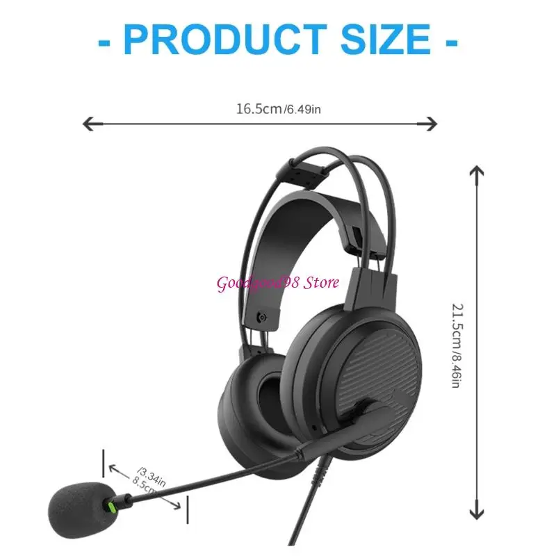 USB Corded Headphones Flexible Metal Microphone Arm 2.8Meters Cord Immersive Sound Quality For Online Classes 