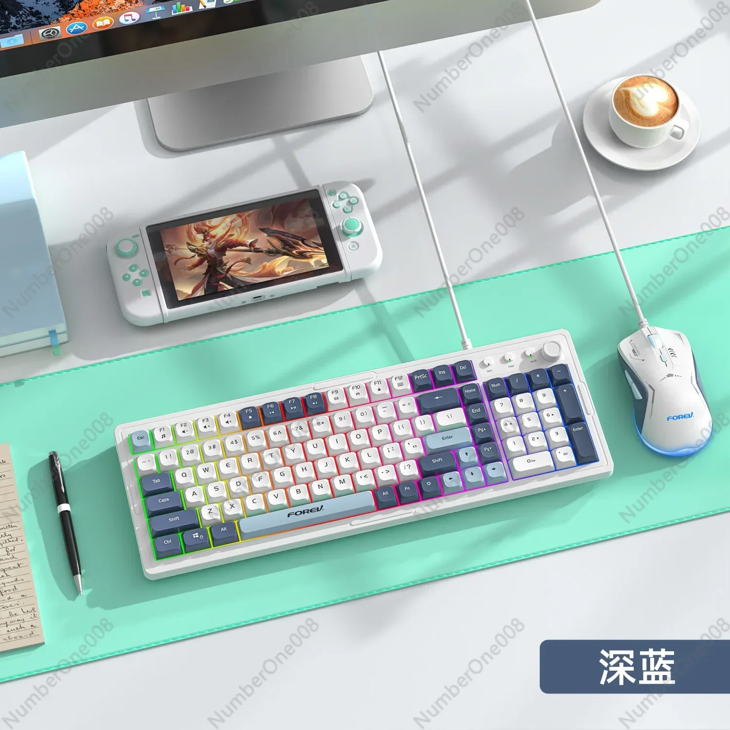 Wired Game Mute Keyboard Mouse Mechanical Feel E-sports RGB Keyboard and Mouse Set