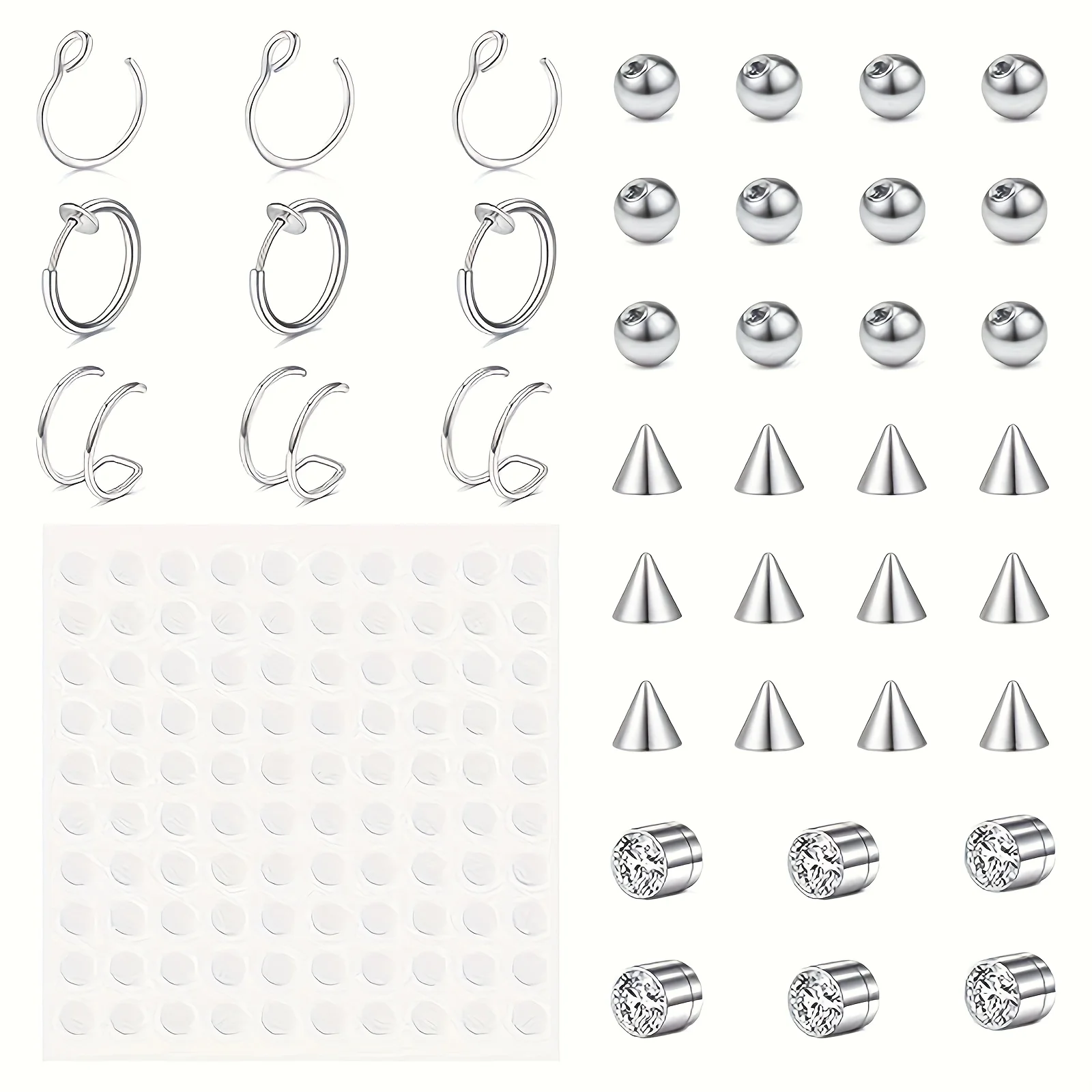 Fake Piercings Fake Lip Ring Fake Nose Ring Hoop Fake Snake Bites Fake Eyebrow Piercing Ear Cuff Clip Fake Nose Ear Lip Studs view 6