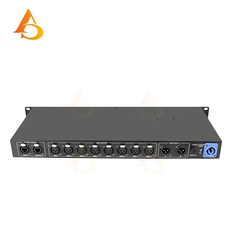 Artnet Dmx Espansore di rete a 8 vie Uscita 8x512 4096 canali per controller di illuminazione Satge Dj Artnet a nodo DMX DJ Disco Stage