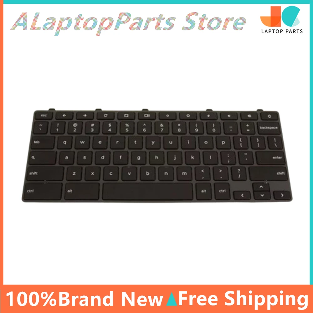 0D2DT New Laptop Replacement for Dell Chromebook 3100 5190 US Keyboard w/Power Button Key Black