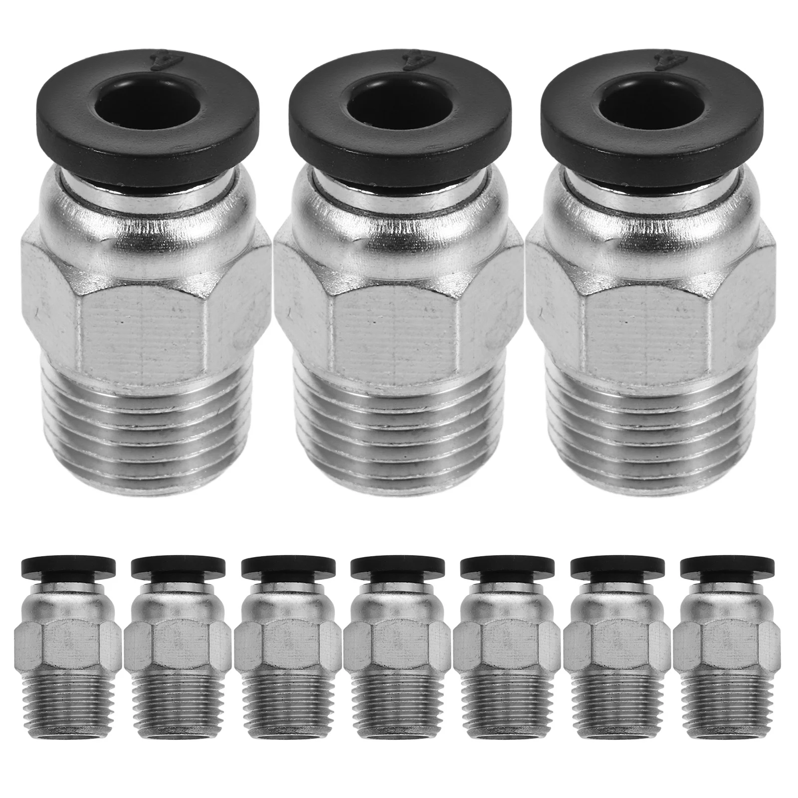 

10Pcs Push-in Pneumatic Connectors Ptfe Tube Fittings Durable Copper High Temperature Resistance Compatible for 3D Printing