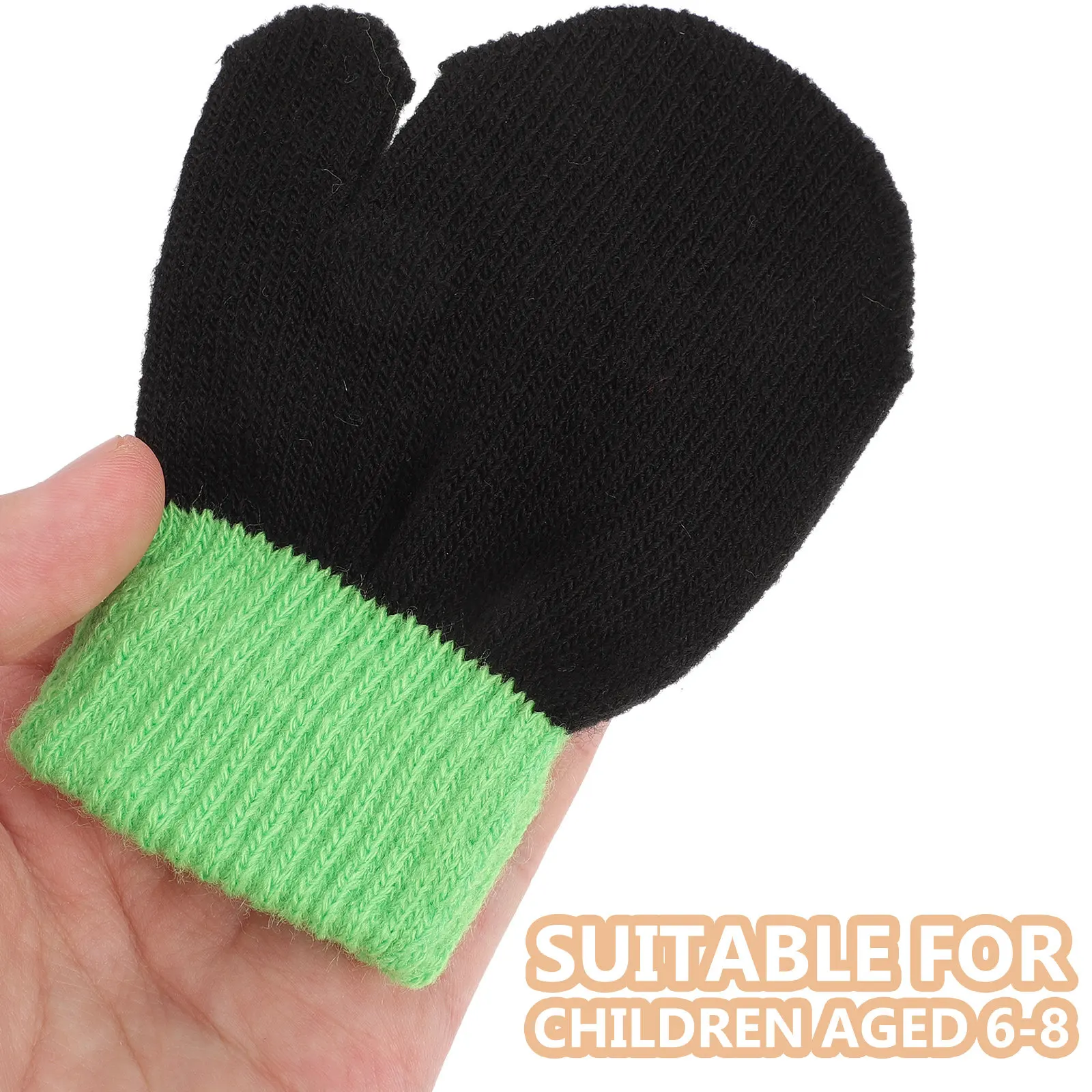 

5Pairs Warm Gloves for Winter Kids Knitted Childrens Gloves Bright Color Lightweight Portable for Outdoor Indoor Daily Use