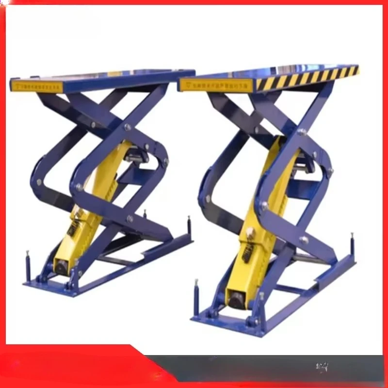 Double Cylinder Hydraulic 3.0ton Scissor Lift Car Hoist Lift With CE Certification  50s Lifting Time
