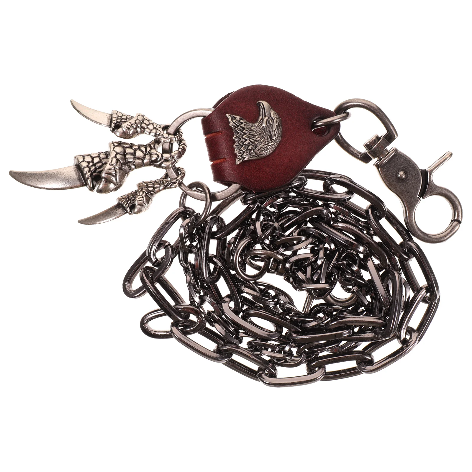 

Pants Chain Punk Style Metal PU Durable Glossy Edges Decorative Bag Pants Handbag Coat Attachment Hardness Long Use
