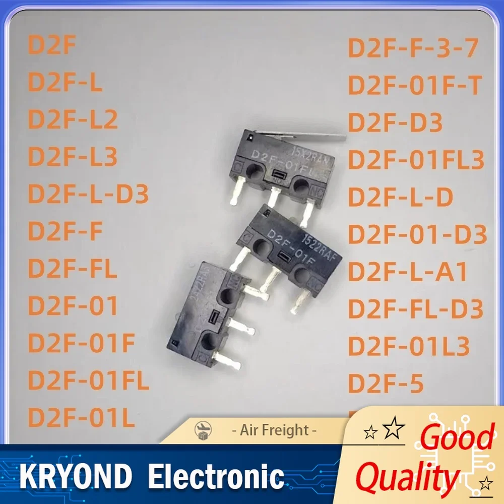 

Микропереключатель D2F SPDT, контактный плунжер 3A, 125 В переменного тока, 30 В постоянного тока, 1,47N, дорожный переключатель мыши