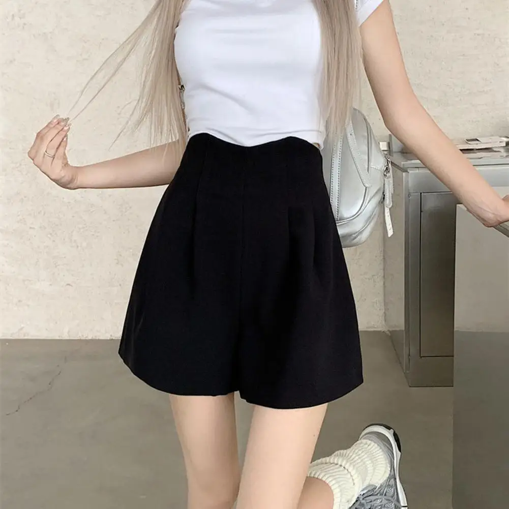 Плиссированные шорты с высокой талией femininos preto rosa шорты mulher verão 2024, мешковатые шорты Plissado для женщин casuais