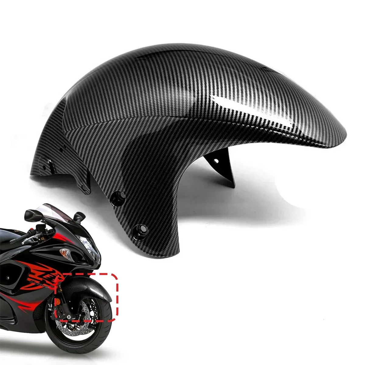 

Carbon Fiber Pattern Front Mudguard Tire Cowling Cover Fairing Fender for suzuki hayabusa gsx 1300 r gsx1300r 2008-2020