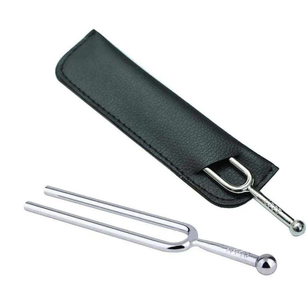 Violino guitarra Tuning Fork com estojo de couro, peças de instrumentos musicais, padrão A Tone Tuner, A440hz