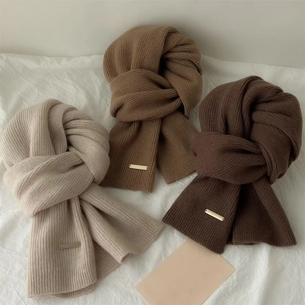 Warm Scarf Women’s Thickened Winter Scarf Windproof Warm Outdoor Cycling Wrap Solid Color Long Versatile Fashion Accessory