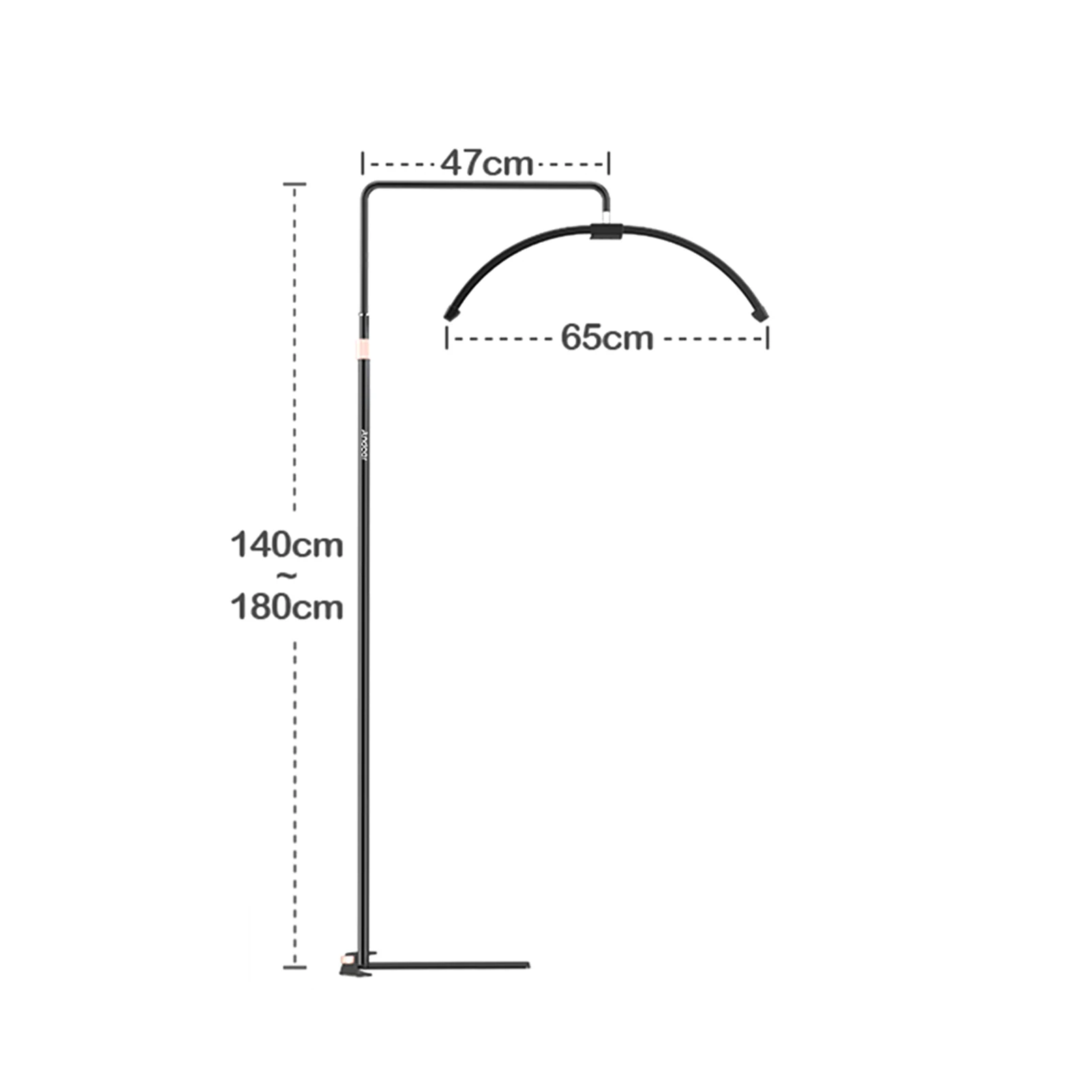 NEUE Halbmond-Bodenleuchte 36W 3200K-5600K Dimmbare LED-Videoleuchte für Smartphone LED-Videoleuchte für Handy LED-Aufnahmelampe – Detail 5