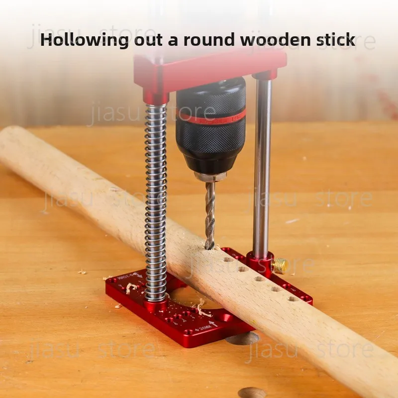 Portable Hand Drill Stand Jig, Multi‑Function Woodworking Drill Press Locator for 35mm Hinge Hole Drilling