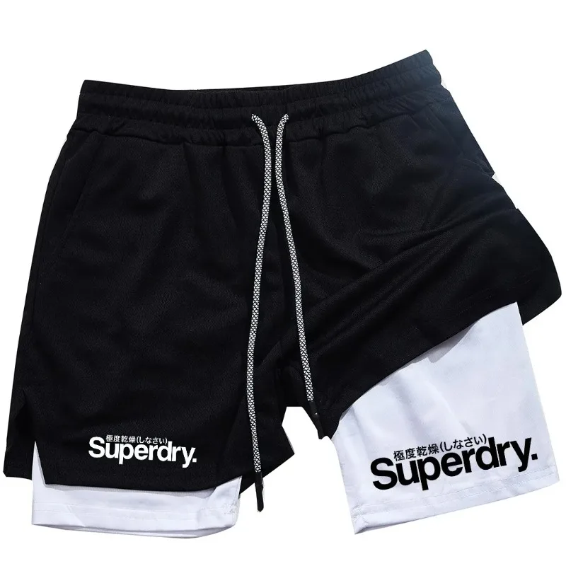 Sommer-Boxshorts für Herren, Fitness-Laufshorts, 2-in-1 Sport-Trainingsshorts, Doppelschichtige Schweißabsorbierende Dehnbare Leistungsshorts – Detail 11