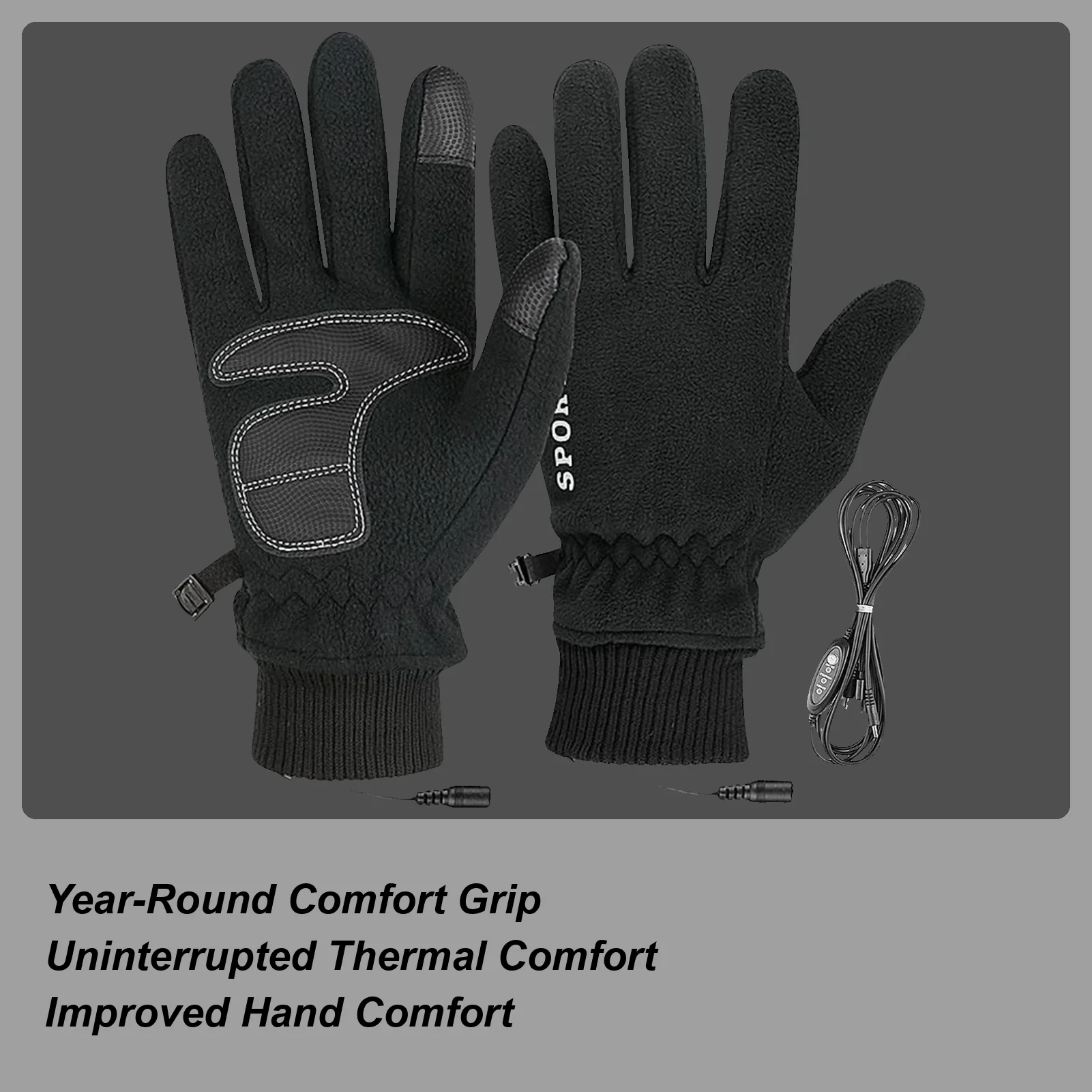 

Перчатки с подогревом, перчатки с USB-подогревом и сенсорными пальцами, 1 пара, водонепроницаемые перчатки для защиты от холодной погоды для бега, рыбалки