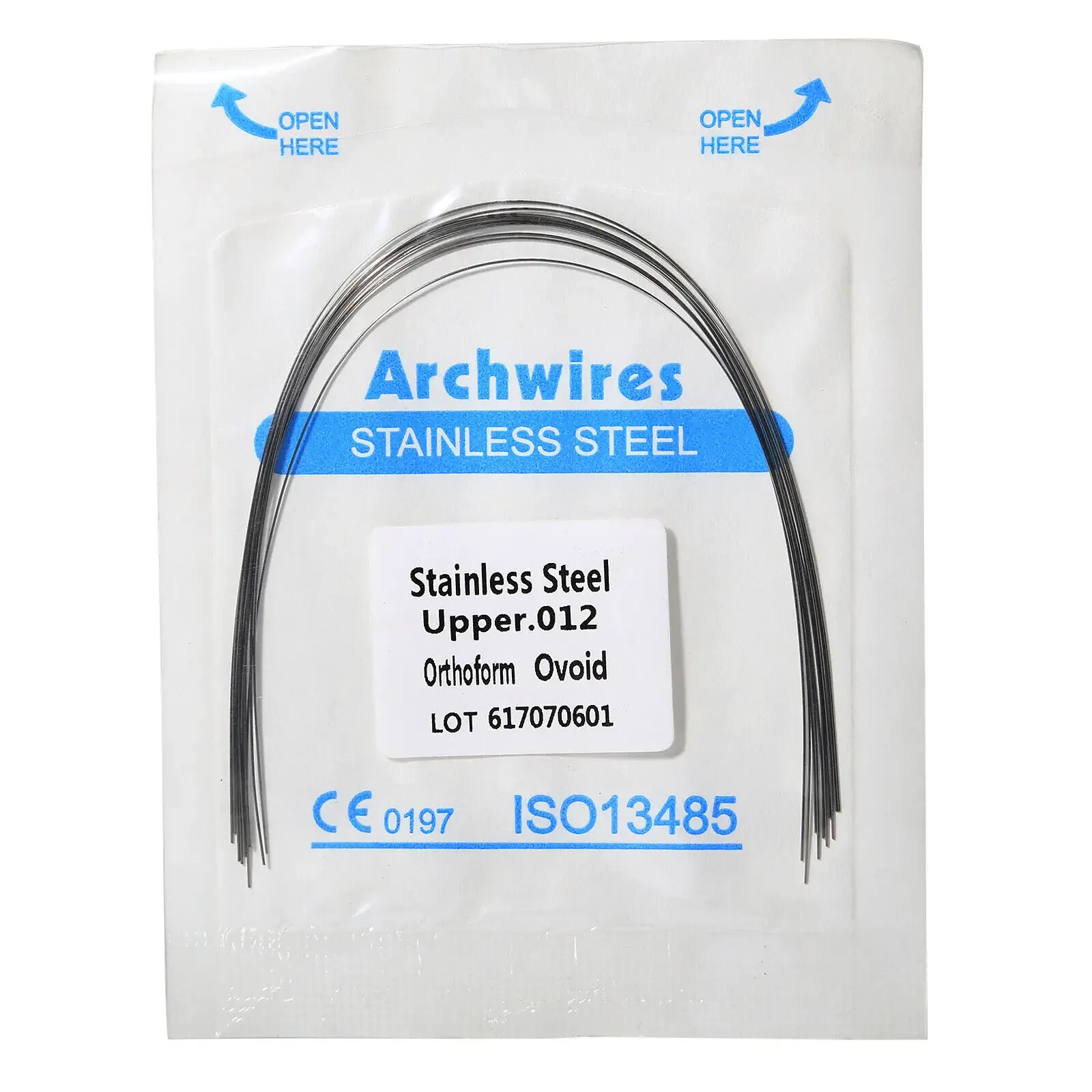 100PCS/10Packs Dental Orthodontic Stainless Steel Arch Wire Ovoid Form Round Upper/Lower