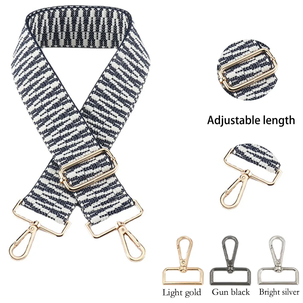 

5CM Wide Diy Single Shoulder Crossbody Strap Adjustable Jacquard Pattern Strap Bag Strap Striped All-In-One Bag Strap