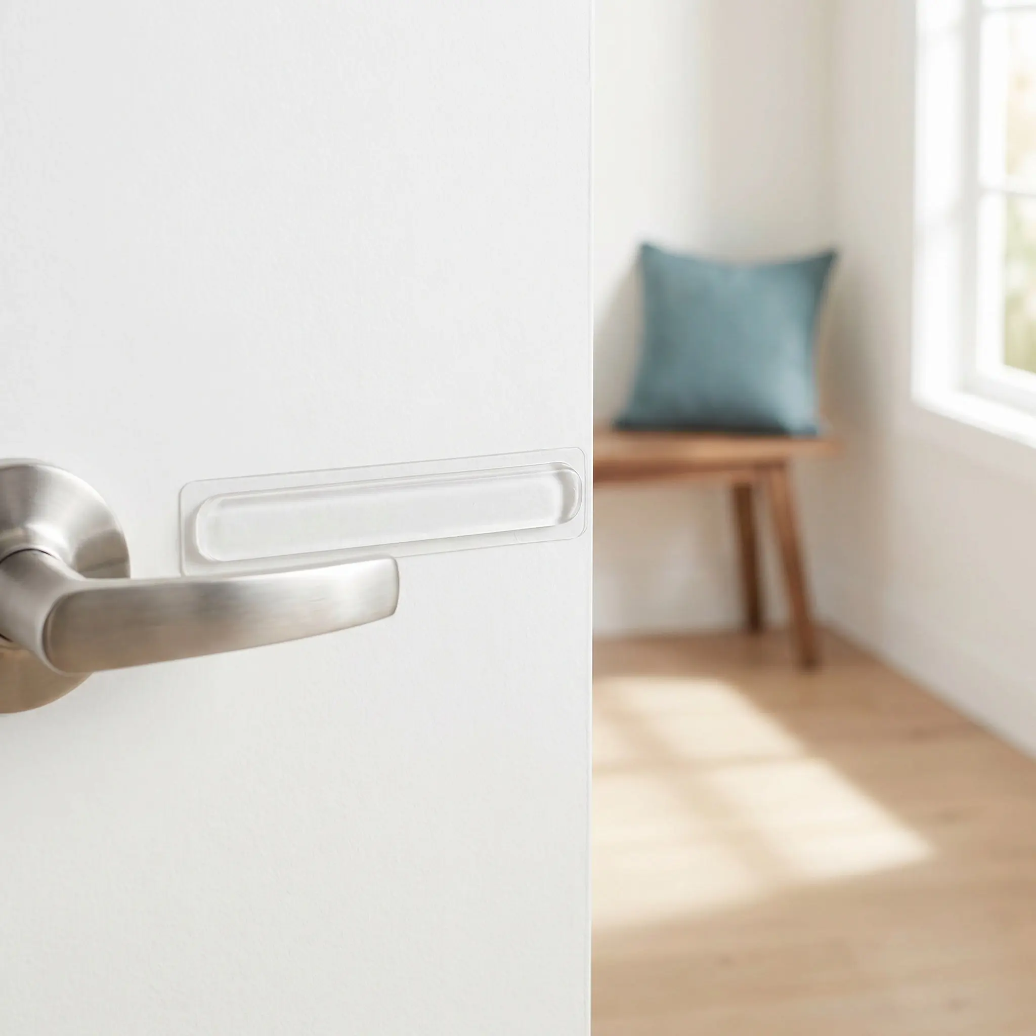 2Sheets Clear Silicone Door Handle Wall Protector Ultra Quiet Mute Sound Scratch Proof Adhesive Wall Shield for Doors Cabinets